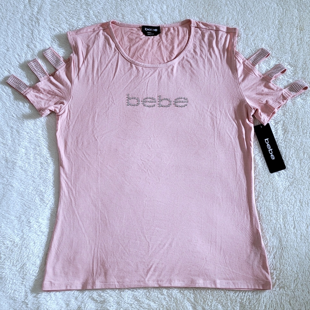 bebe Misty Rose🌹 Colored Top with Cutout✂️ Sleeve Detail - NWT - Picture 11 of 14